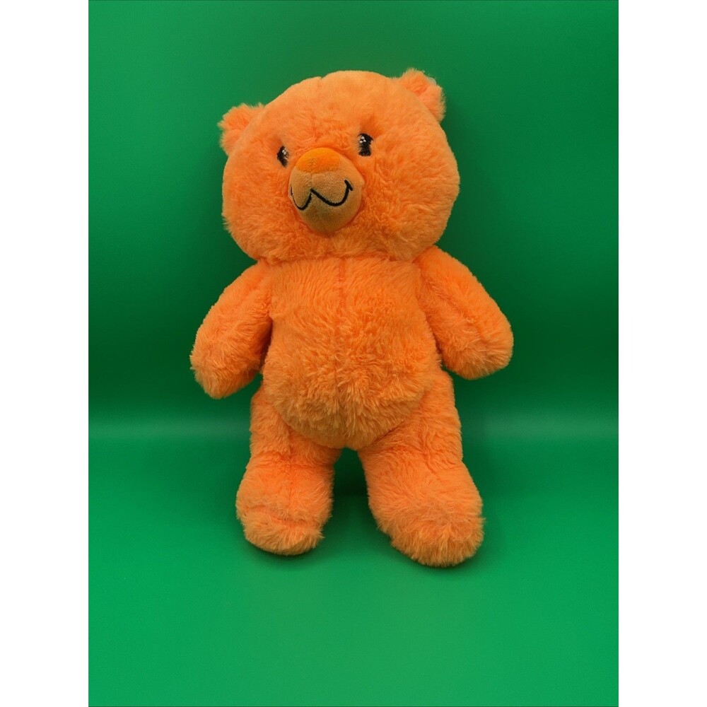 applause teddy bear bright orange colorful soft and plush by jazwares